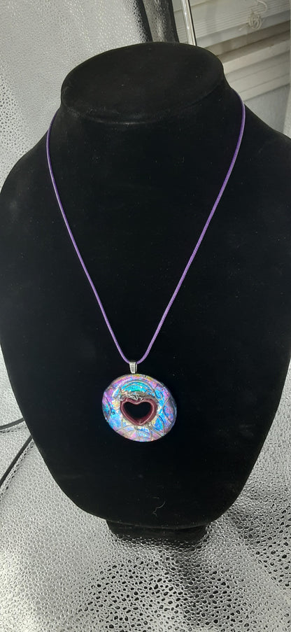 Mystic Heart Dichroic Resin Necklace
