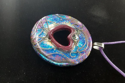 Mystic Heart Dichroic Resin Necklace