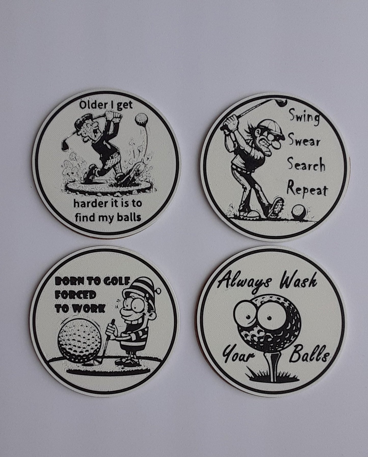 Funny Golf Coasters Set of 4