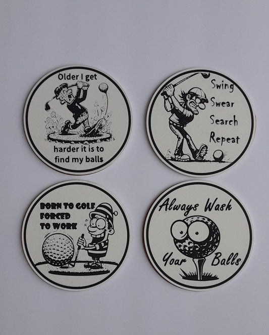 Funny Golf Coasters Set of 4