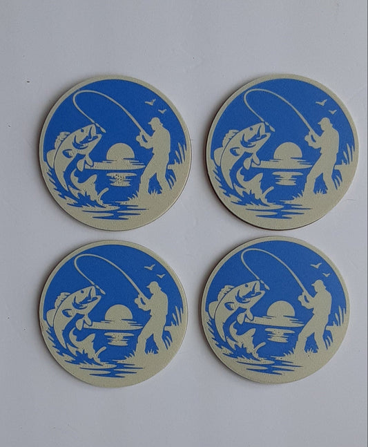 Fishing Coasters Set of 4