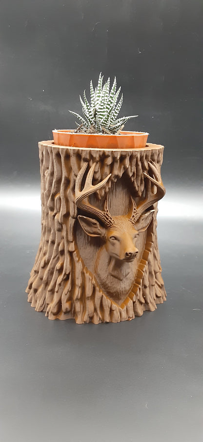 Deer Stump Planter – 3D Printed Handmade