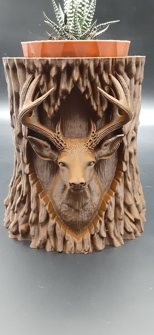 Deer Stump Planter – 3D Printed Handmade