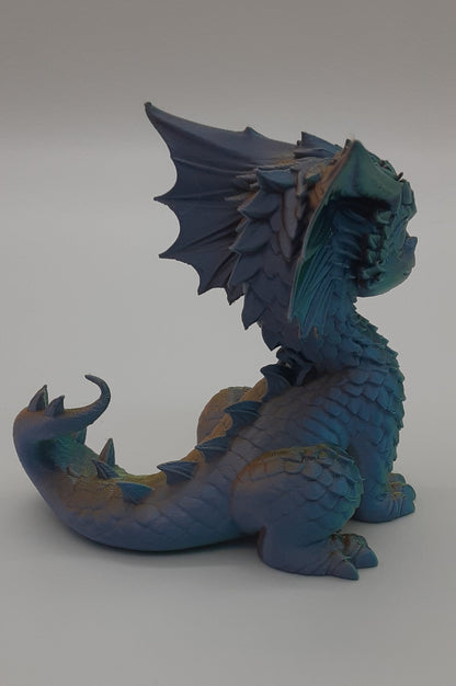 Baby Dragon Figurine — Color-Shift 3D Printed Sculpture