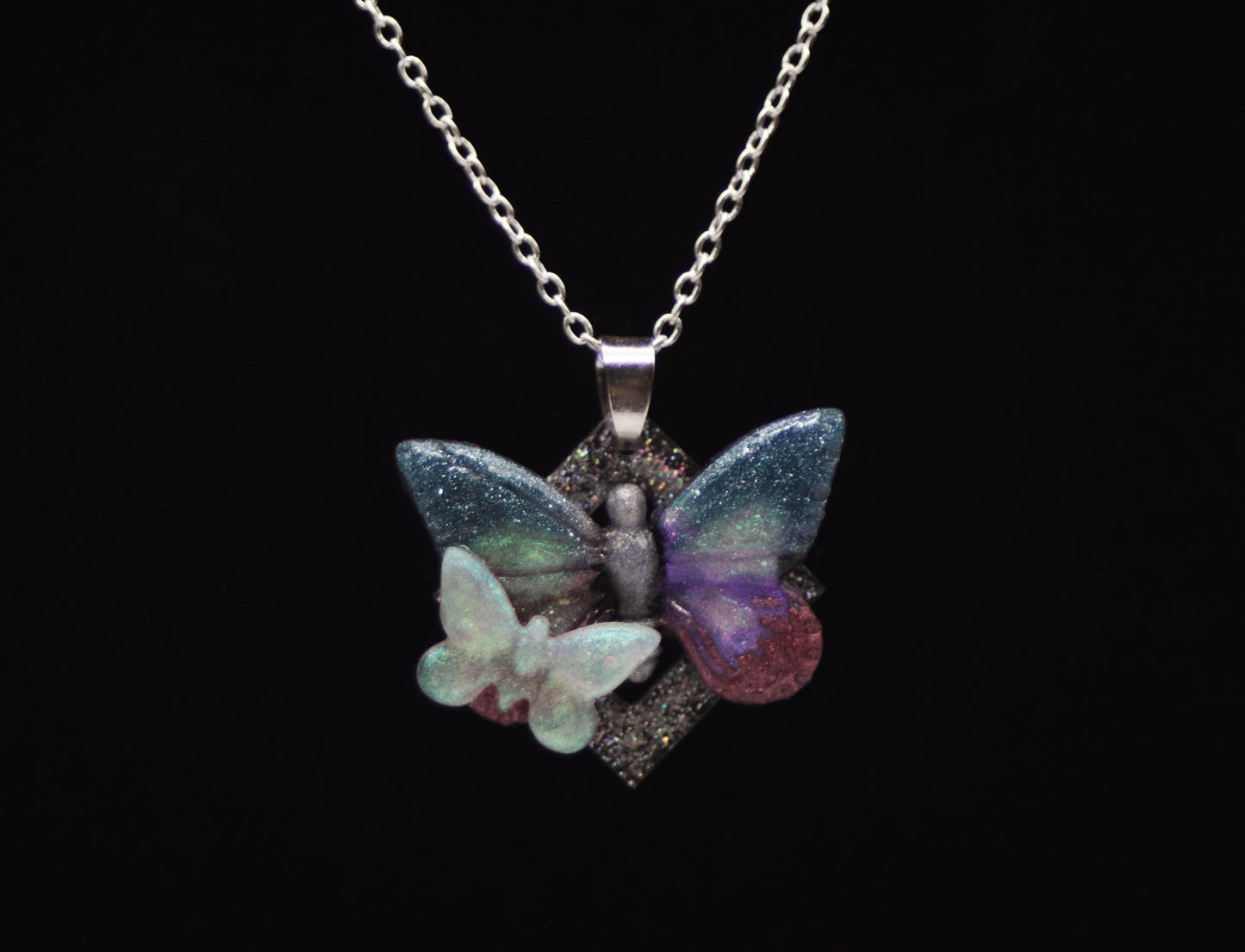 Holographic Butterfly Fairy Resin Necklace