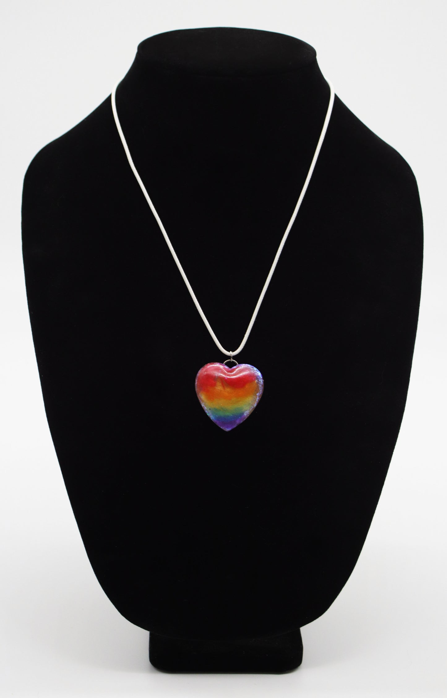 Rainbow Heart Resin Necklace