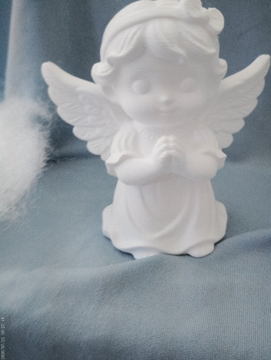 Kneeling Toddler Angel Figurine — 3D Printed Handmade Décor